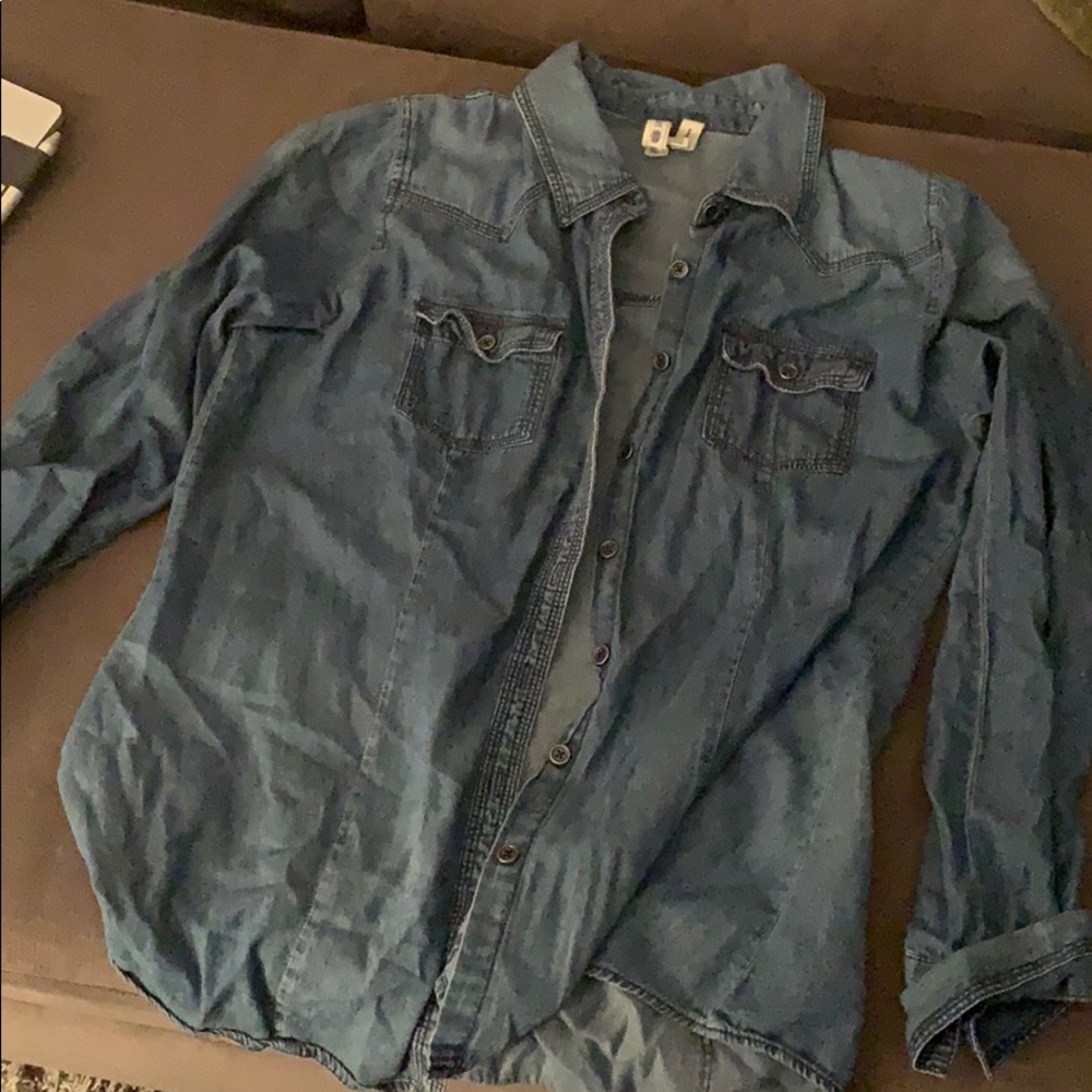 Denim button down size small/medium